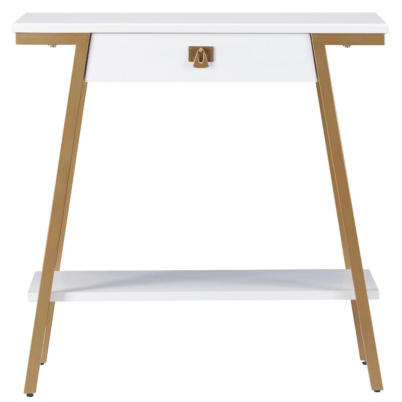 Console d'entrée en bois (avec tiroirs et cadre en métal)