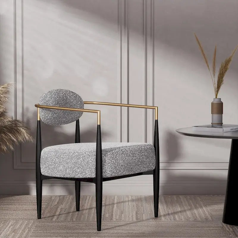 Chaise de salle à manger Boucle, chaise de salon avec coussin d'assise épais en peluche et cadre en métal élégant