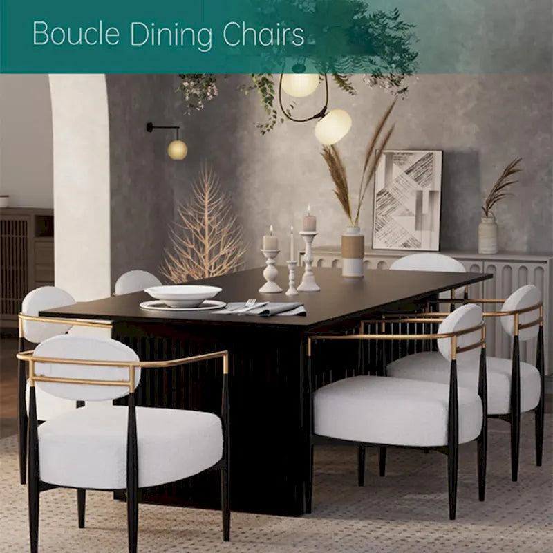 Chaise de salle à manger Boucle, chaise de salon avec coussin d'assise épais en peluche et cadre en métal élégant