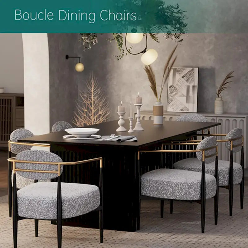 Chaise de salle à manger Boucle, chaise de salon avec coussin d'assise épais en peluche et cadre en métal élégant