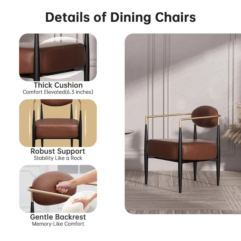 Chaise de salle à manger Boucle, chaise de salon avec coussin d'assise épais en peluche et cadre en métal élégant