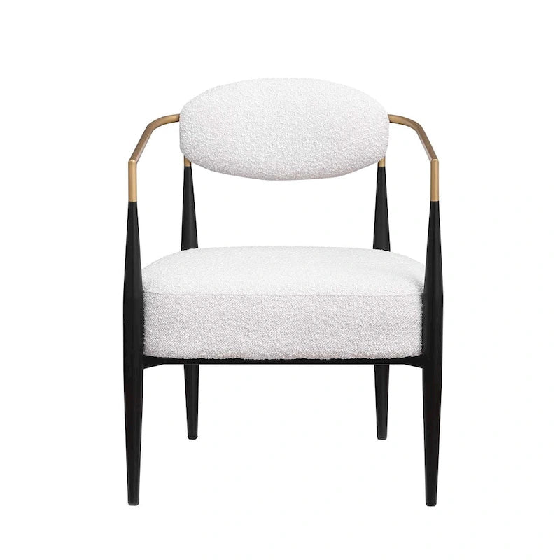 Chaise de salle à manger Boucle, chaise de salon avec coussin d'assise épais en peluche et cadre en métal élégant