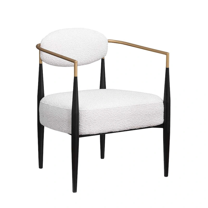Chaise de salle à manger Boucle, chaise de salon avec coussin d'assise épais en peluche et cadre en métal élégant