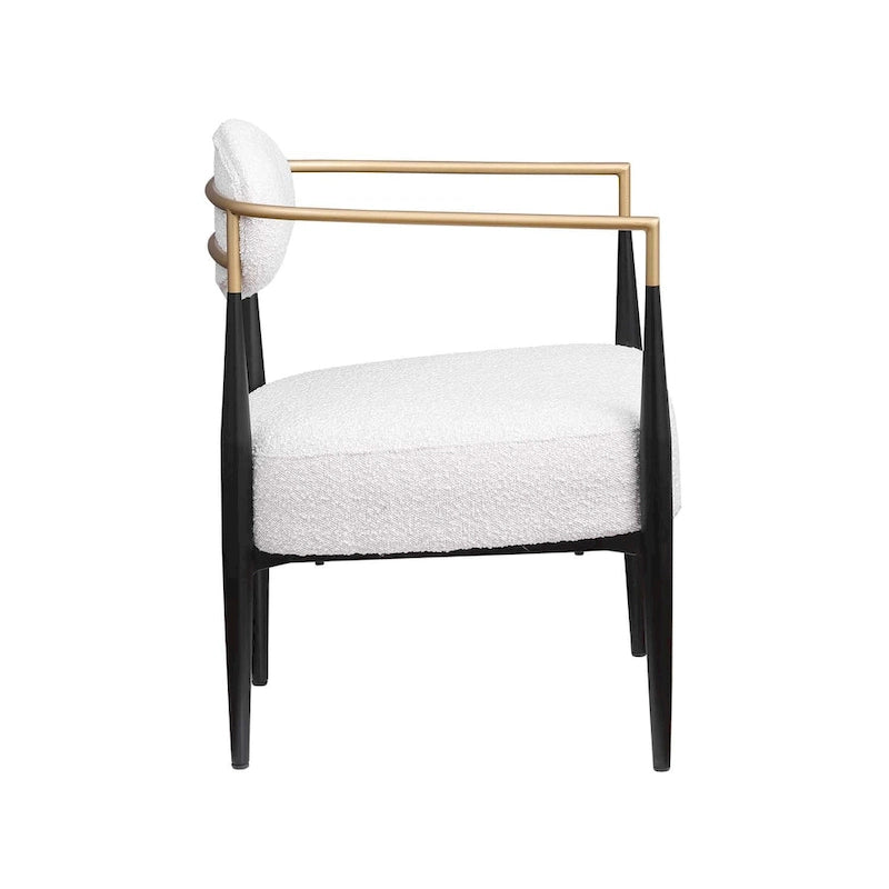 Chaise de salle à manger Boucle, chaise de salon avec coussin d'assise épais en peluche et cadre en métal élégant