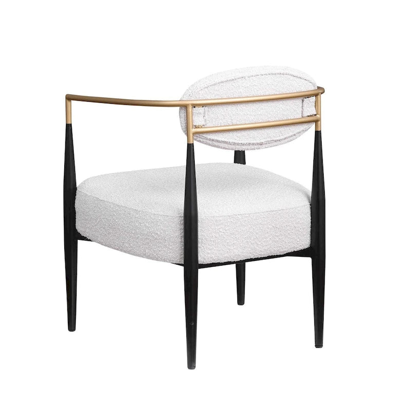 Chaise de salle à manger Boucle, chaise de salon avec coussin d'assise épais en peluche et cadre en métal élégant