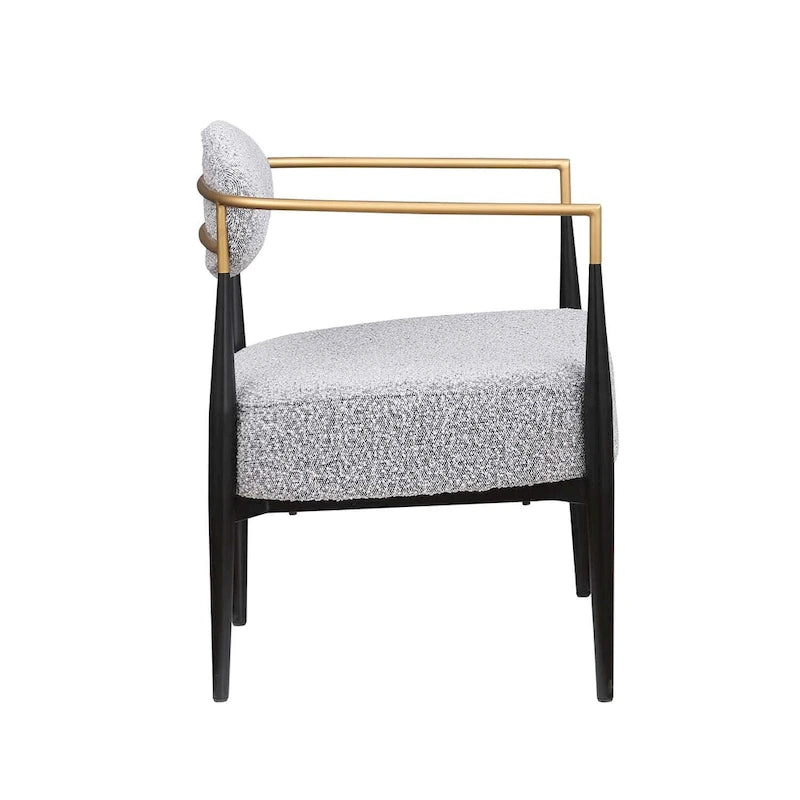 Chaise de salle à manger Boucle, chaise de salon avec coussin d'assise épais en peluche et cadre en métal élégant