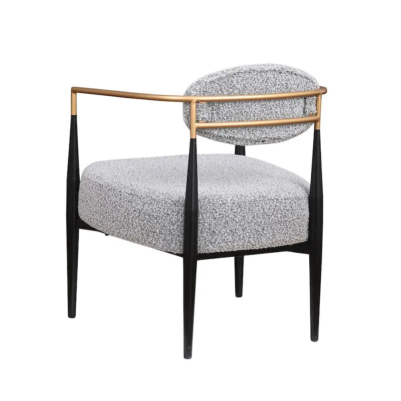 Chaise de salle à manger Boucle, chaise de salon avec coussin d'assise épais en peluche et cadre en métal élégant