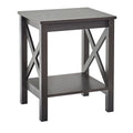 Table d'appoint double couche avec étagères en X