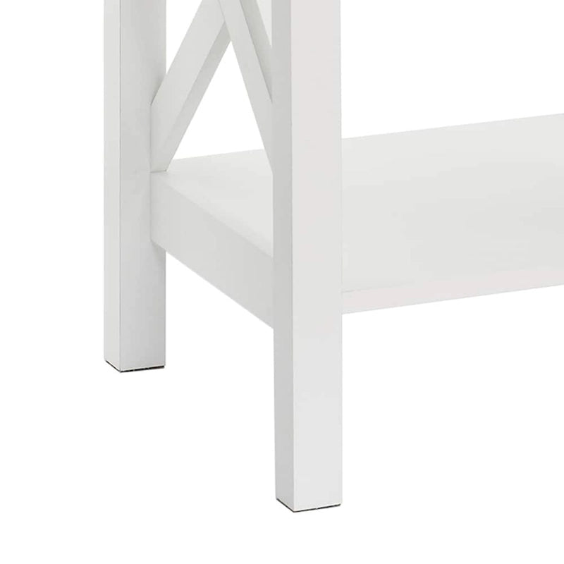 Table d'appoint double couche avec étagères en X