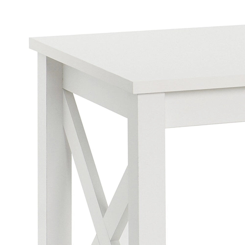 Table d'appoint double couche avec étagères en X