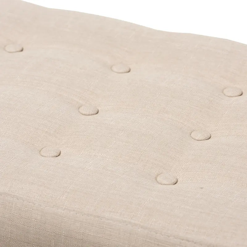 Banc capitonné en tissu, style mi-siècle, Baxton Studio
