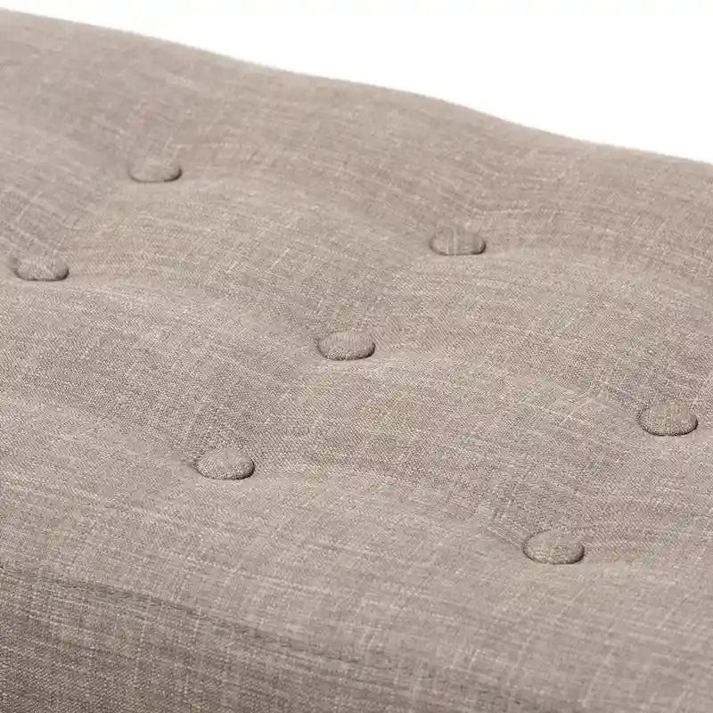 Banc capitonné en tissu, style mi-siècle, Baxton Studio
