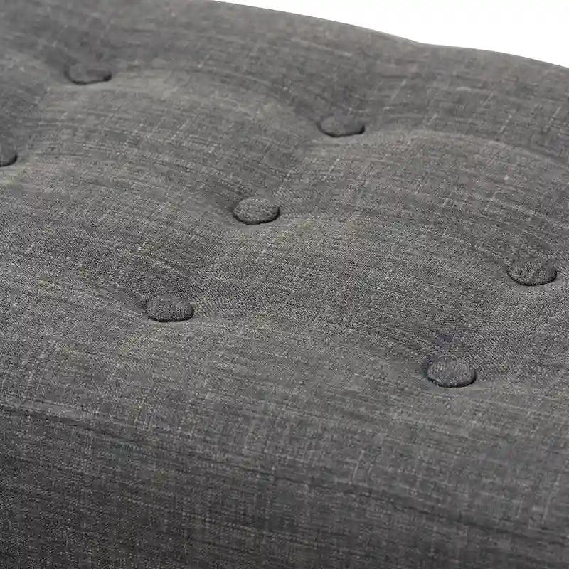 Banc capitonné en tissu, style mi-siècle, Baxton Studio