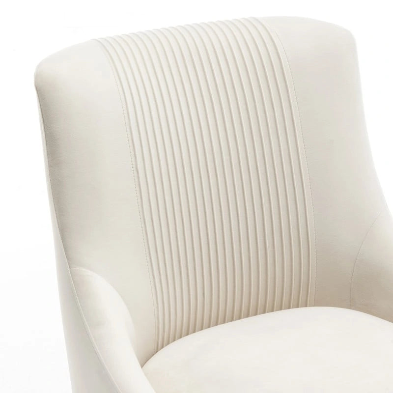 Chaises de salle à manger/de coiffeuse en velours froissé bouclé de luxe moderne (lot de 4) — Avec poignées arrière