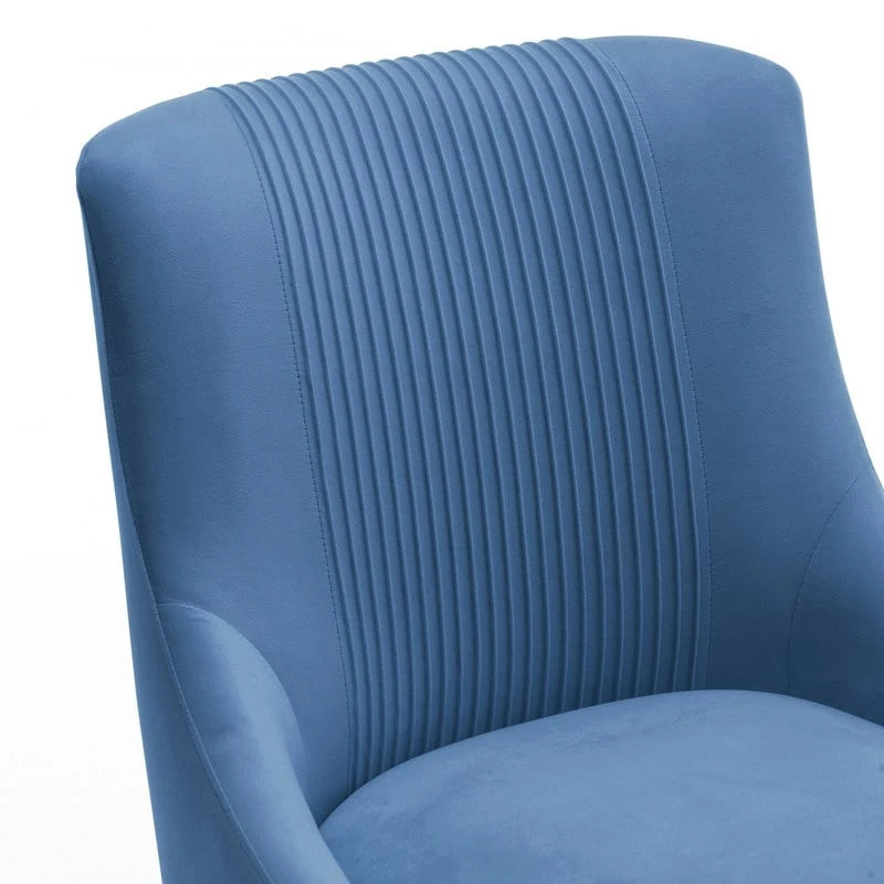 Chaises de salle à manger/de coiffeuse en velours froissé bouclé de luxe moderne (lot de 4) — Avec poignées arrière