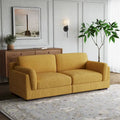 Canapé causeuse moderne en velours côtelé de 228 cm à assise profonde