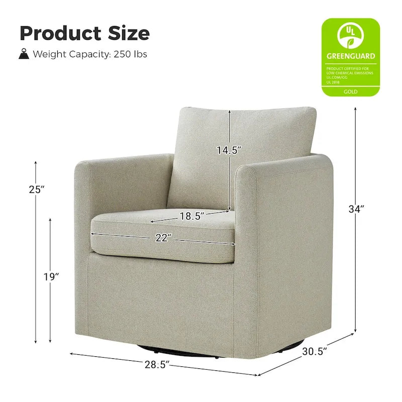 Fauteuil pivotant à 360 degrés de style moderne (avec housse amovible)