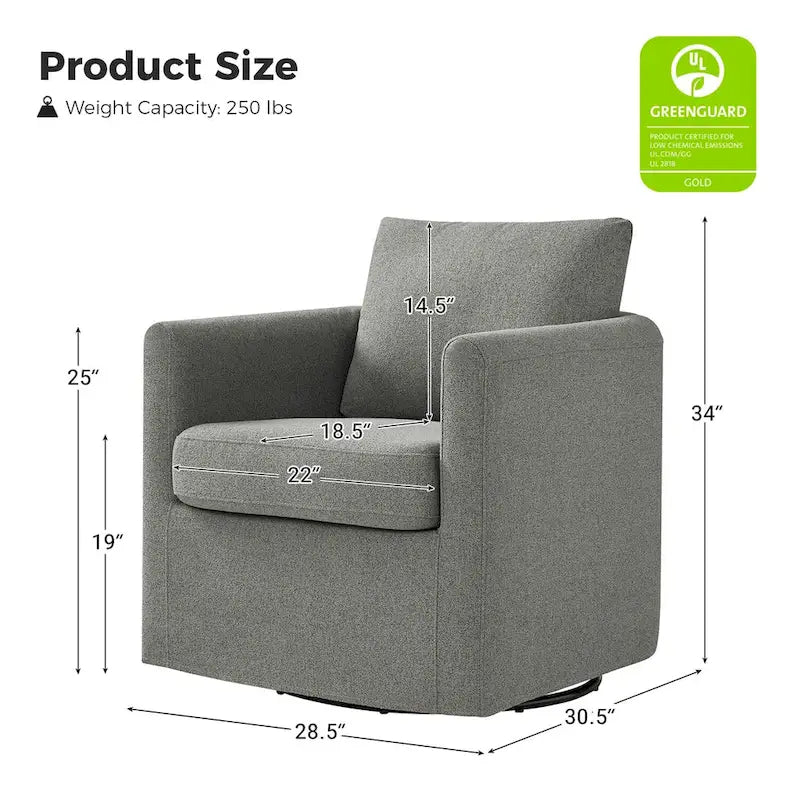 Fauteuil pivotant à 360 degrés de style moderne (avec housse amovible)