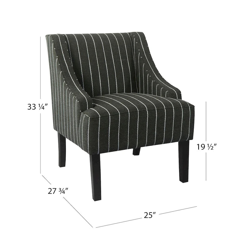 Fauteuil de détente classique avec accoudoirs incurvés