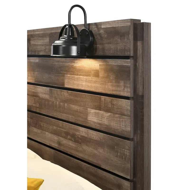 Ensemble de chambre trois pièces marron avec plateforme