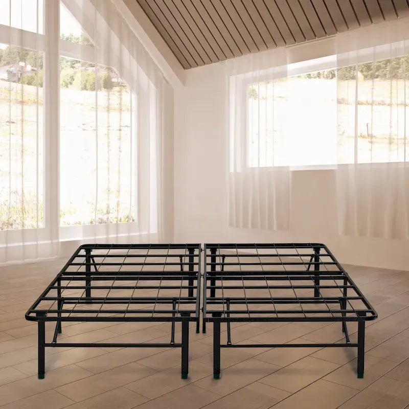 Cadre de lit plateforme grand lit robuste de 14 pouces — Montage facile