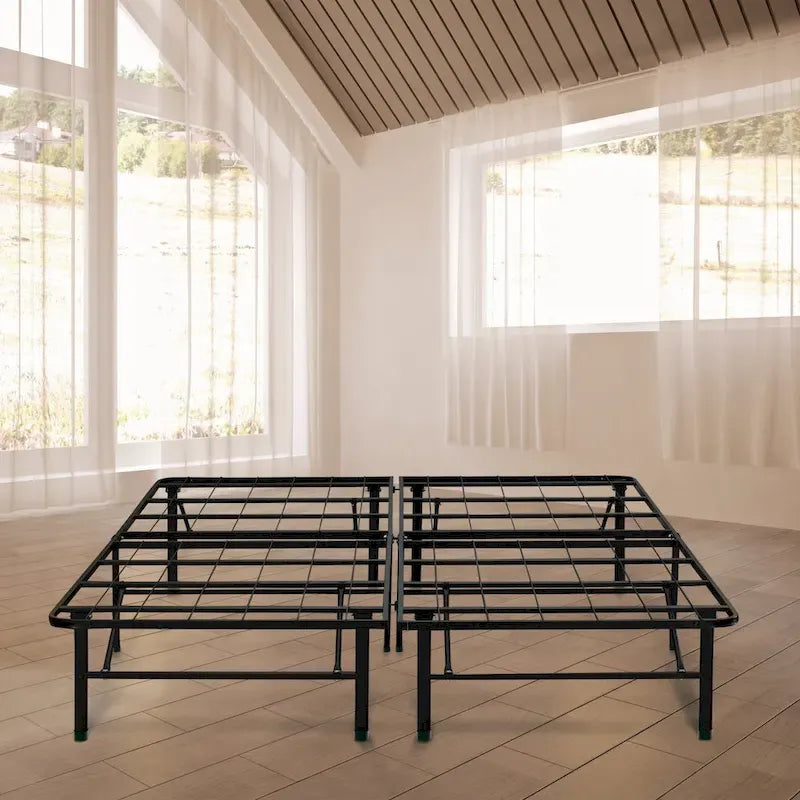 Cadre de lit plateforme grand lit robuste de 14 pouces — Montage facile