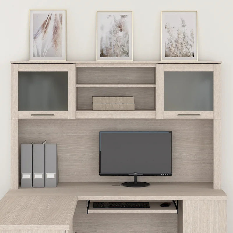 Bureau d'angle et étagère - 59,09 L x 12,50 l x 35,69 H