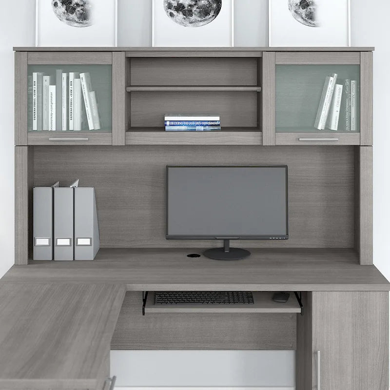 Bureau d'angle et étagère - 59,09 L x 12,50 l x 35,69 H