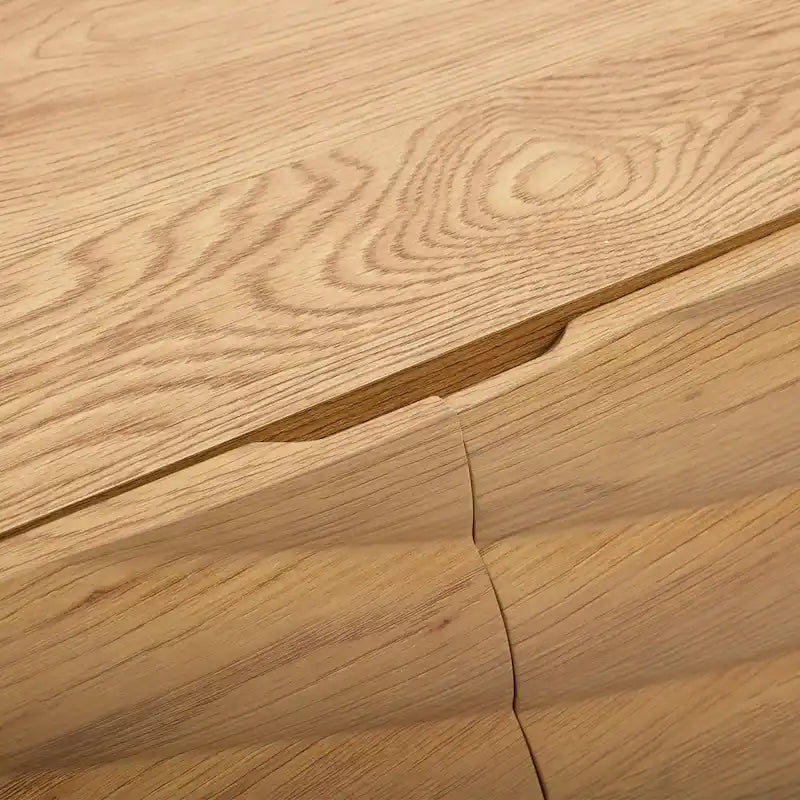 Meuble TV de rangement à quatre portes avec motif d'ondulation d'eau en relief de 63 pouces - 63