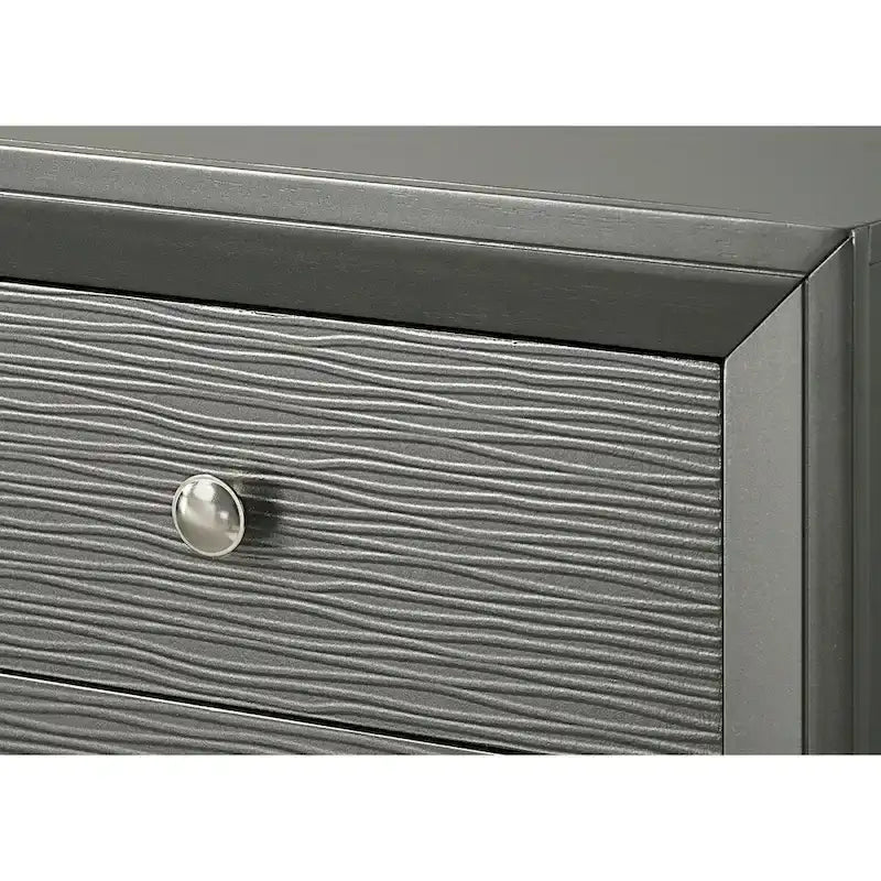 Ensemble de chambre trois pièces avec tête de lit gris acier