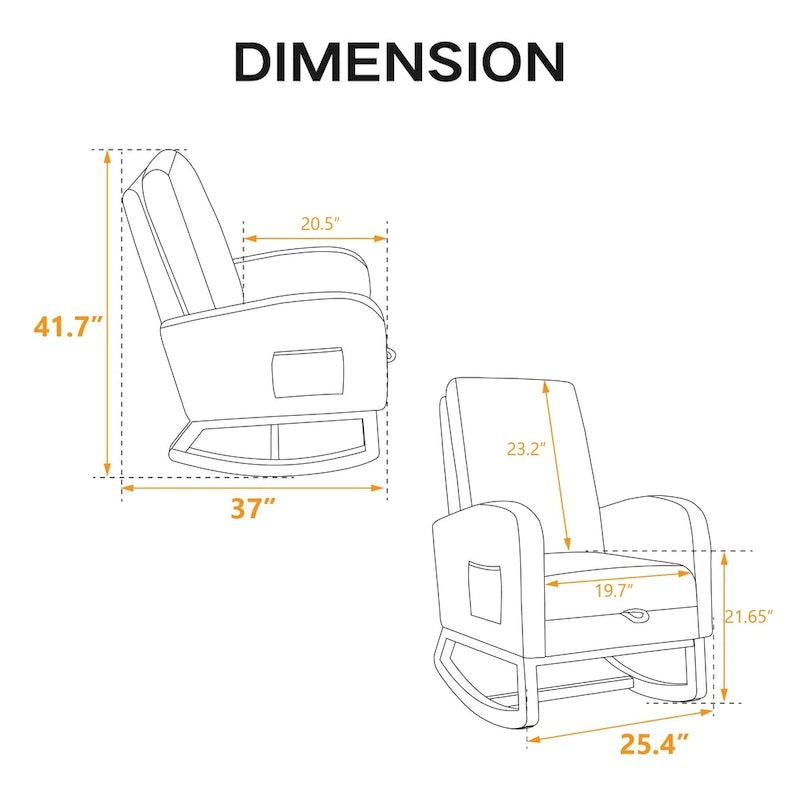 Fauteuil à bascule à dossier haut avec repose-pieds rétractable