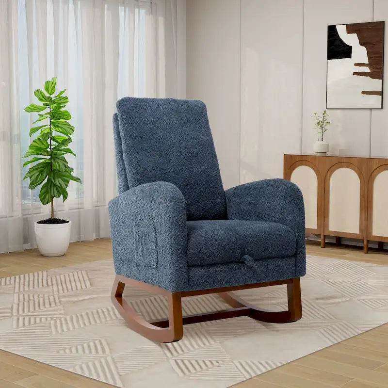 Fauteuil à bascule à dossier haut avec repose-pieds rétractable