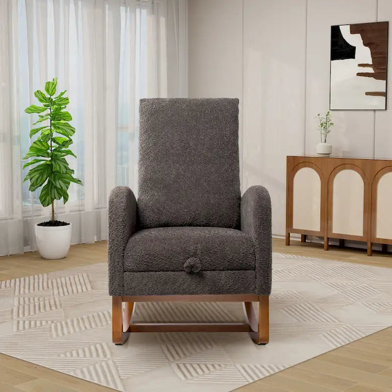 Fauteuil à bascule à dossier haut avec repose-pieds rétractable