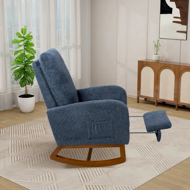 Fauteuil à bascule à dossier haut avec repose-pieds rétractable