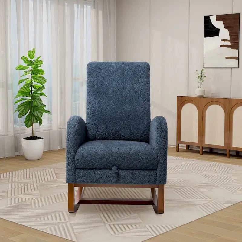 Fauteuil à bascule à dossier haut avec repose-pieds rétractable