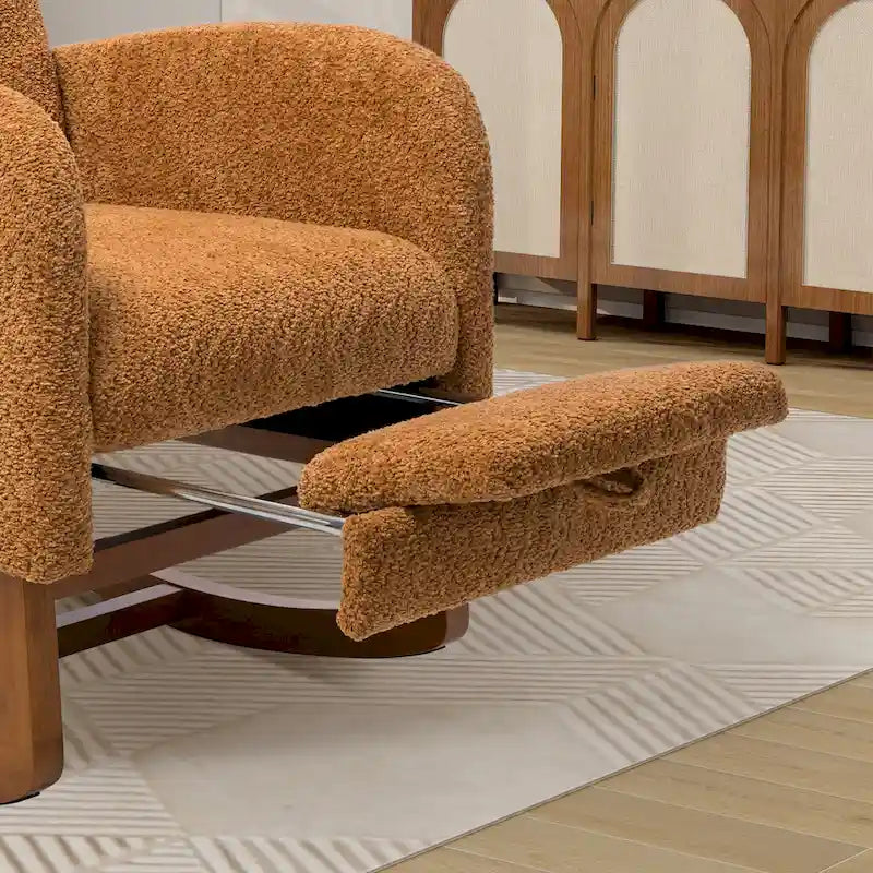 Fauteuil à bascule à dossier haut avec repose-pieds rétractable
