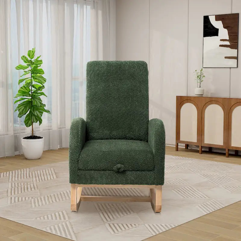 Fauteuil à bascule à dossier haut avec repose-pieds rétractable