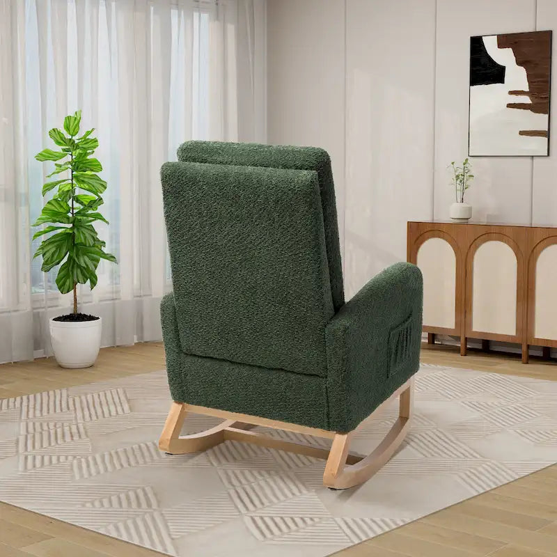 Fauteuil à bascule à dossier haut avec repose-pieds rétractable