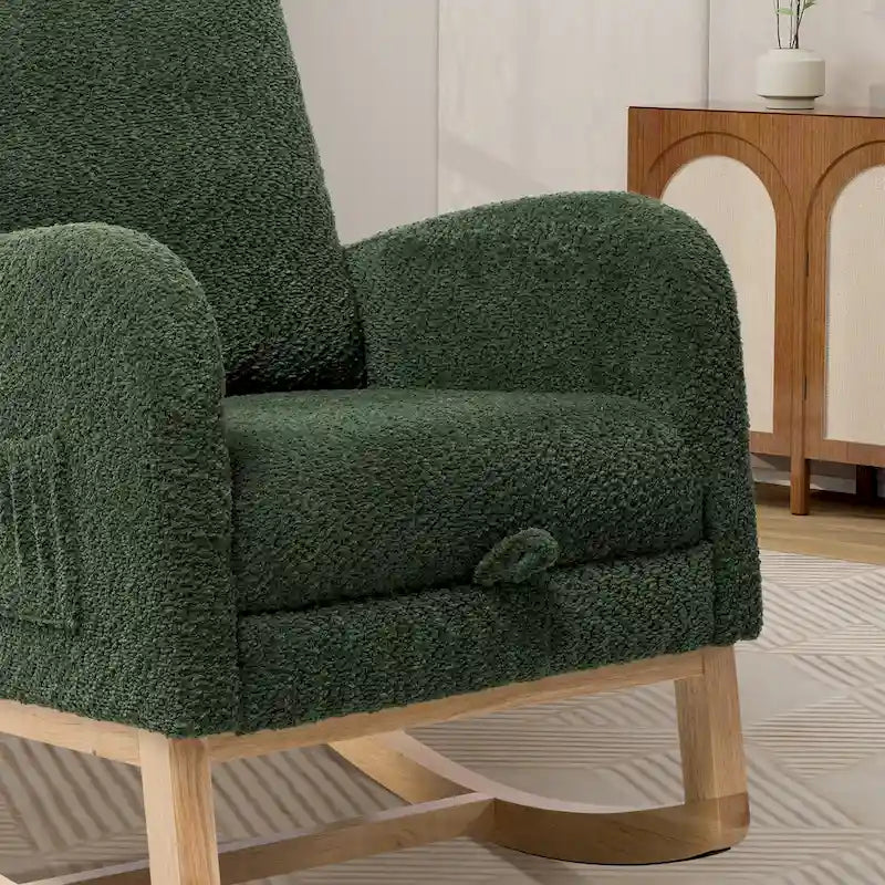 Fauteuil à bascule à dossier haut avec repose-pieds rétractable