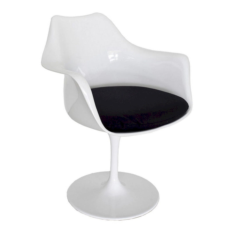 Chaise de salle à manger pivotante, design unique et ingénieux, base ronde blanche