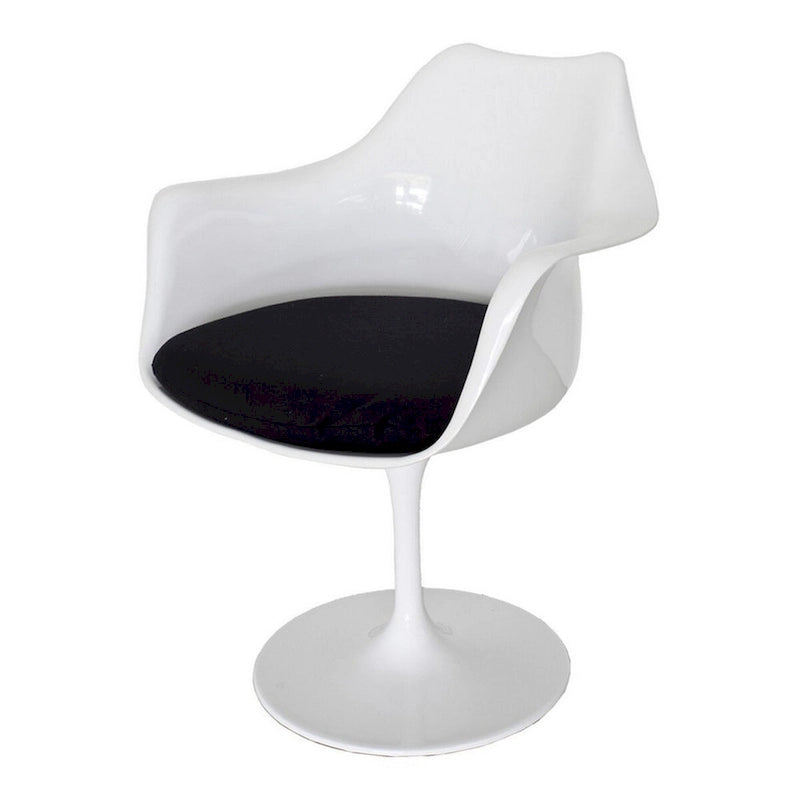 Chaise de salle à manger pivotante, design unique et ingénieux, base ronde blanche