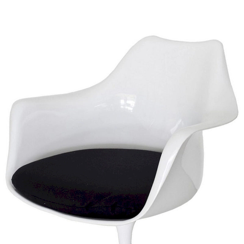 Chaise de salle à manger pivotante, design unique et ingénieux, base ronde blanche