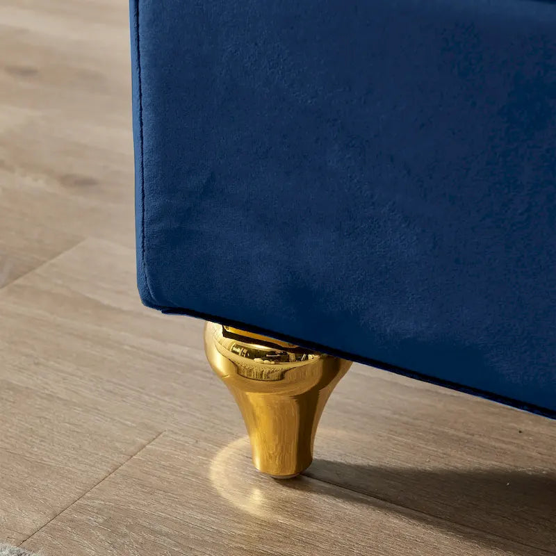 Chaise longue moderne rembourrée en velours avec rangement